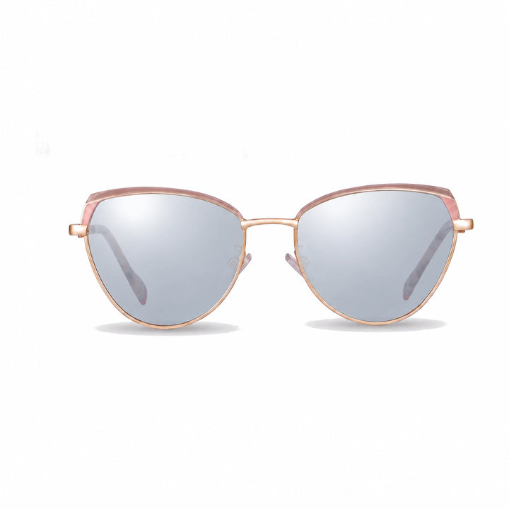 Lentes de sol Fiore 3983 Rosado cristal Espejado Silver polarizado vista frontal mujer #color_espejado-silver #foto_frontal