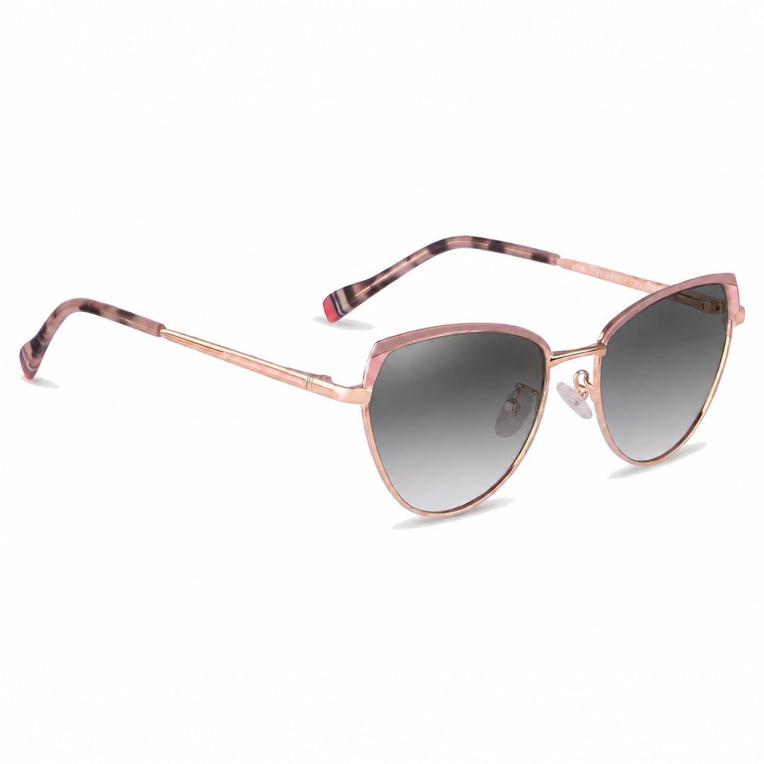 Lentes de sol Fiore 3983 Rosado cristal Gradiente Gris polarizado vista tres cuartos mujer #color_gradiente-gris