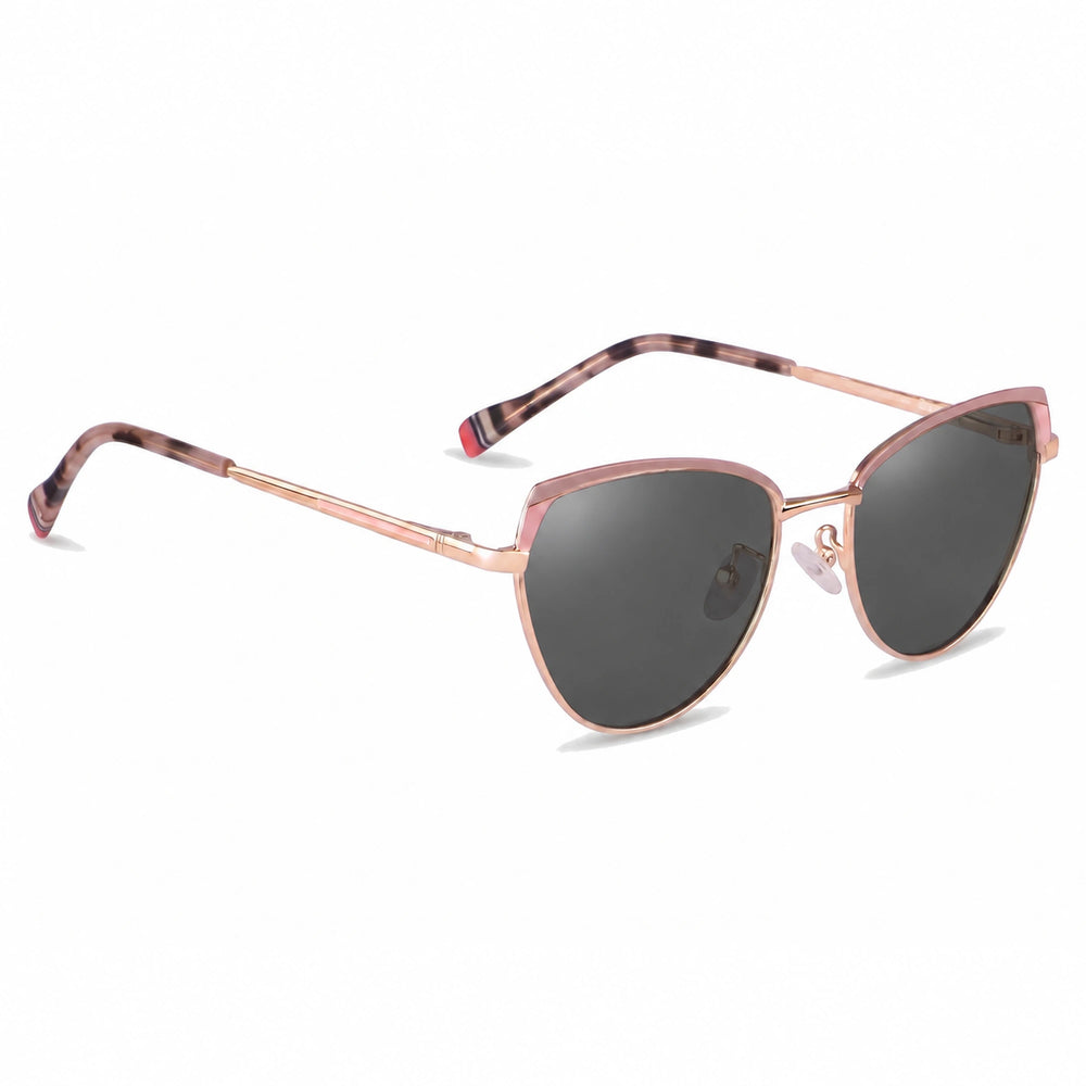 Lentes de sol Fiore 3983 Rosado cristal Negro polarizado vista tres cuartos mujer #color_negro