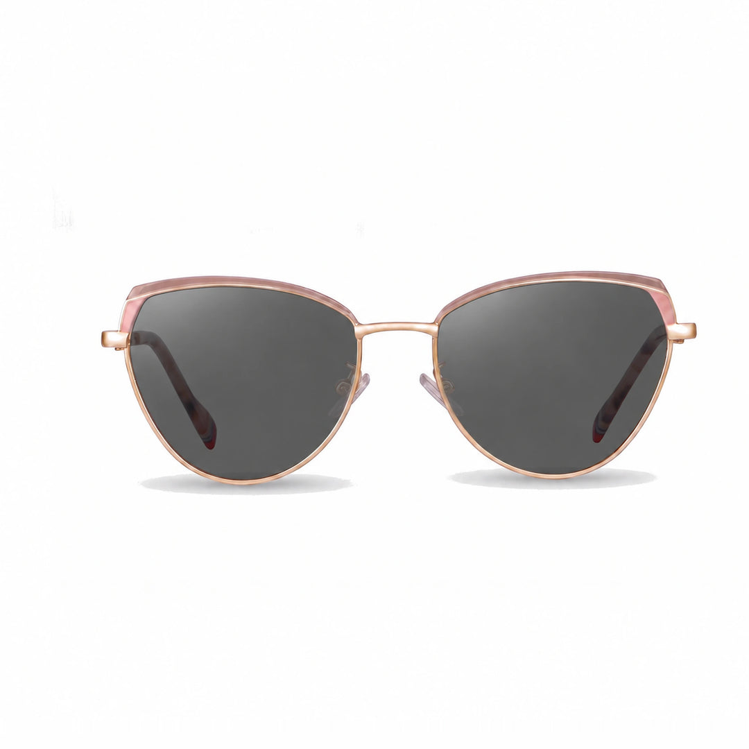 Lentes de sol Fiore 3983 Rosado cristal Negro polarizado vista frontal mujer #color_negro #foto_frontal