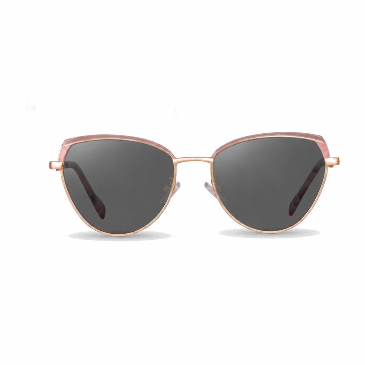Lentes de sol Fiore 3983 Rosado cristal Negro polarizado vista frontal mujer #color_negro #foto_frontal