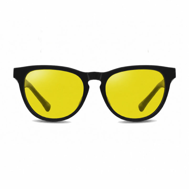 Lentes de sol Fiore 4488 Negro cristal Amarillo polarizado vista frontal unisex #color_amarillo #foto_frontal
