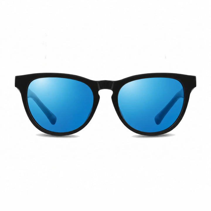 Lentes de sol Fiore 4488 Negro cristal Espejado Azul polarizado vista frontal unisex #color_espejado-azul #foto_frontal