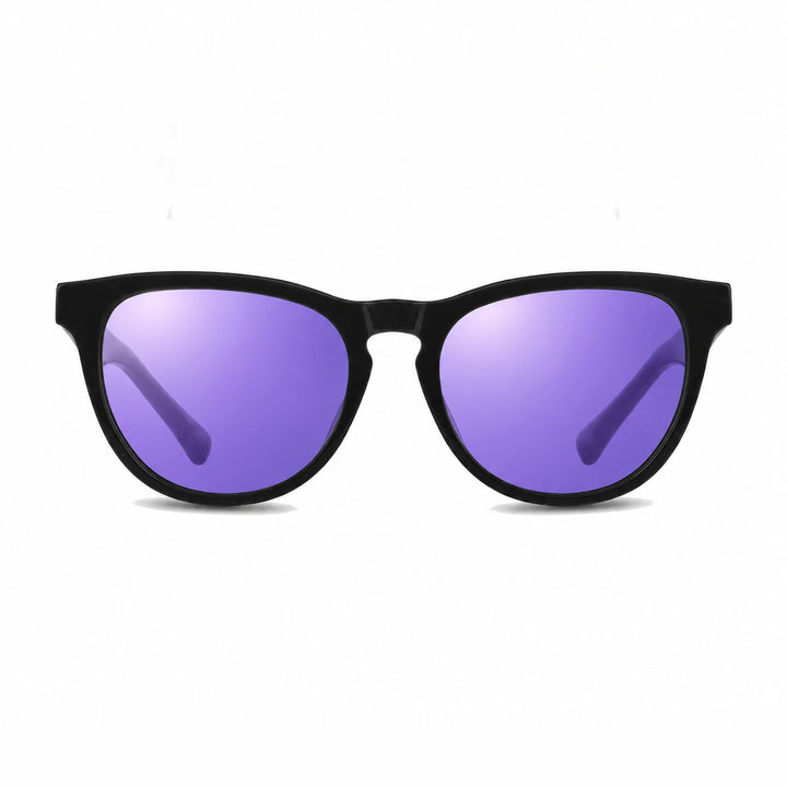 Lentes de sol Fiore 4488 Negro cristal Espejado Morado polarizado vista frontal unisex #color_espejado-morado #foto_frontal