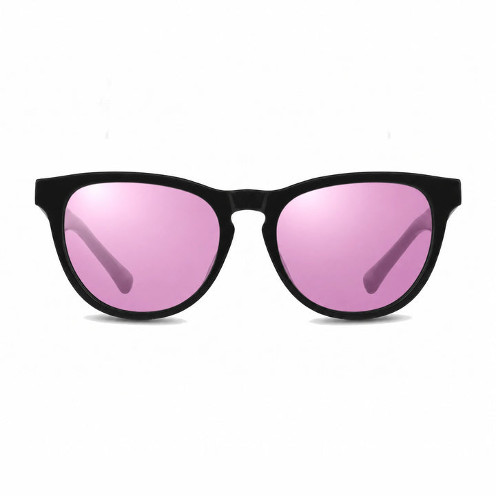 Lentes de sol Fiore 4488 Negro cristal Espejado Rosado polarizado vista frontal unisex #color_espejado-rosado #foto_frontal