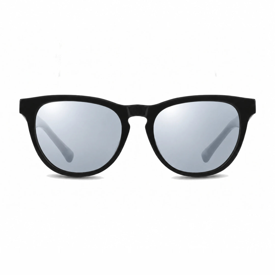 Lentes de sol Fiore 4488 Negro cristal Espejado Silver polarizado vista frontal unisex #color_espejado-silver #foto_frontal