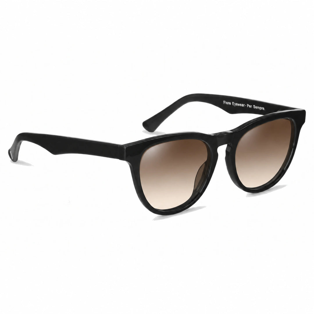 Lentes de sol Fiore 4488 Negro cristal Gradiente Cafe polarizado vista tres cuartos unisex #color_gradiente-cafe