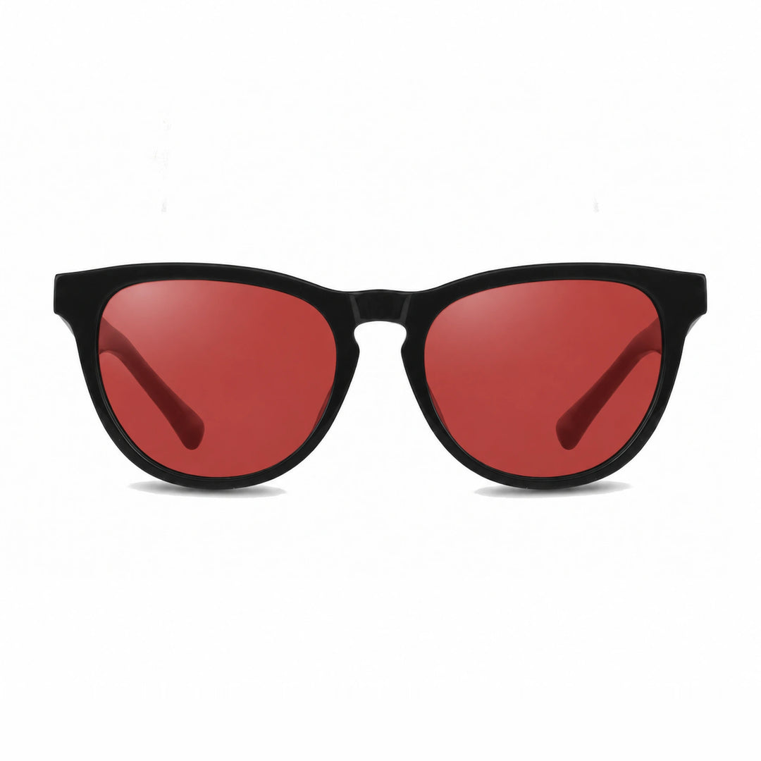 Lentes de sol Fiore 4488 Negro cristal Rojo polarizado vista frontal unisex #color_rojo #foto_frontal