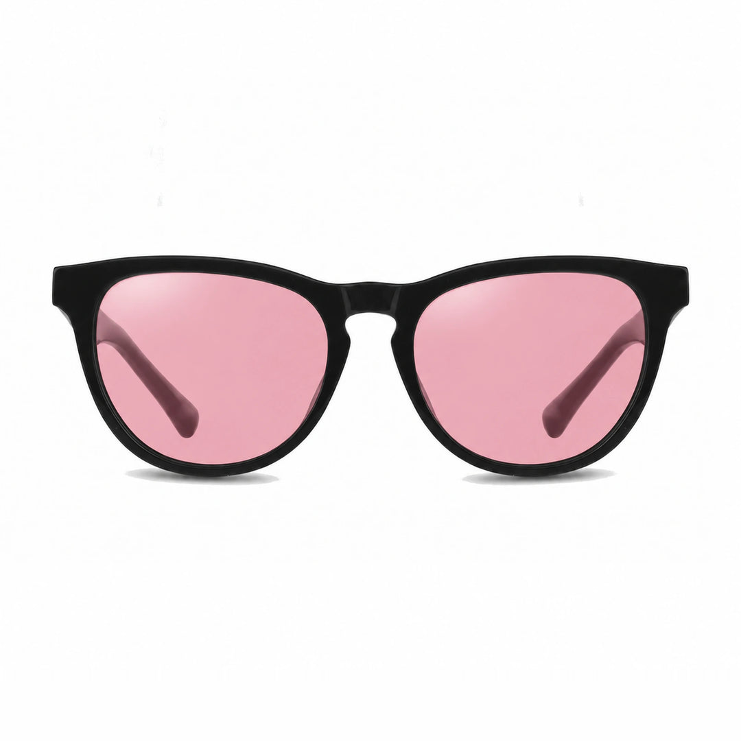 Lentes de sol Fiore 4488 Negro cristal Rosado polarizado vista frontal unisex #color_rosado #foto_frontal