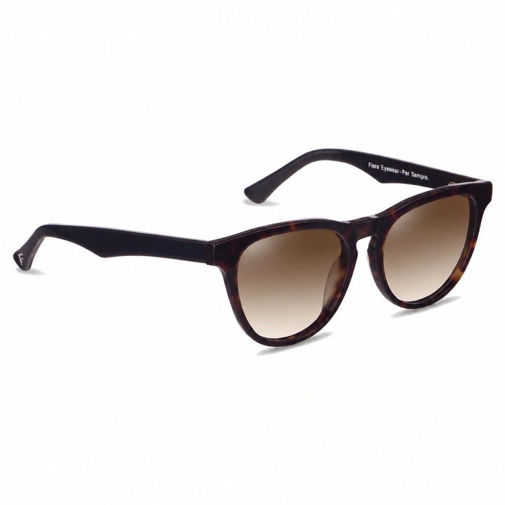 Lentes de sol Fiore 4488 Carey con cristal gradiente café polarizado UV400, vista en tres cuartos para hombre y mujer #color_gradiente-cafe