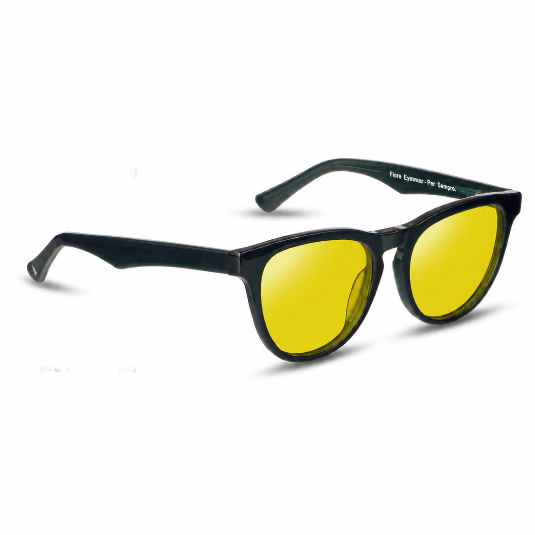 Lentes de sol Fiore 4488 Verde cristal Amarillo polarizado vista tres cuartos unisex #color_amarillo
