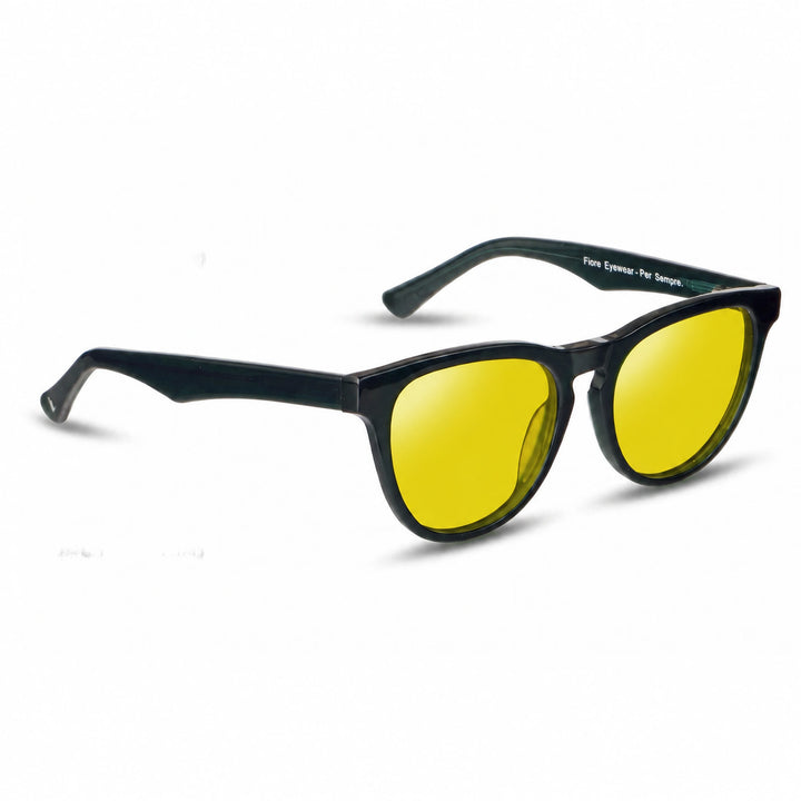 Lentes de sol Fiore 4488 Verde cristal Amarillo polarizado vista tres cuartos unisex #color_amarillo