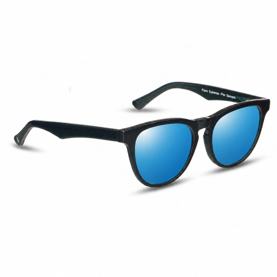 Lentes de sol Fiore 4488 Verde cristal Espejado Azul polarizado vista tres cuartos unisex #color_espejado-azul