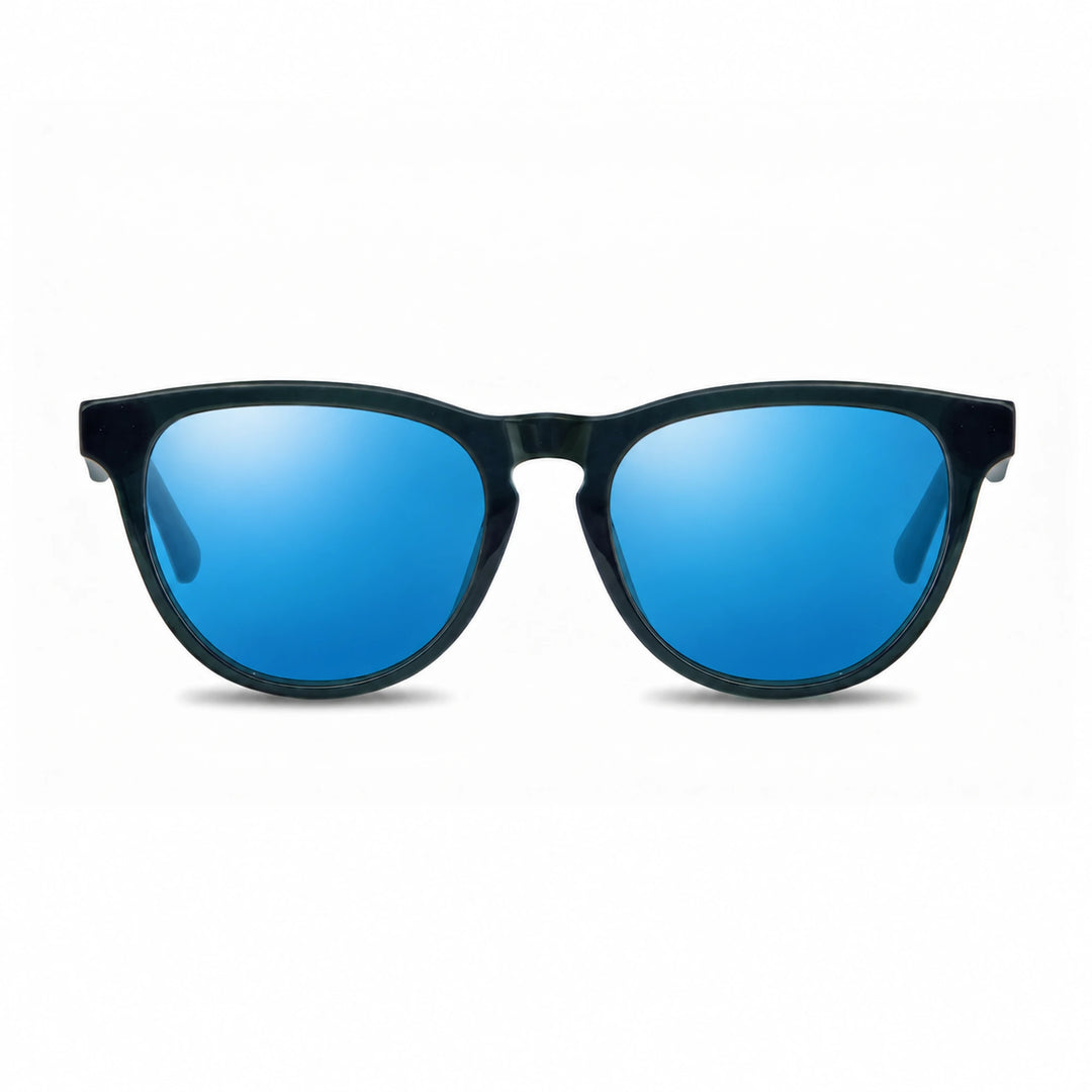 Lentes de sol Fiore 4488 Verde cristal Espejado Azul polarizado vista frontal unisex #color_espejado-azul #foto_frontal