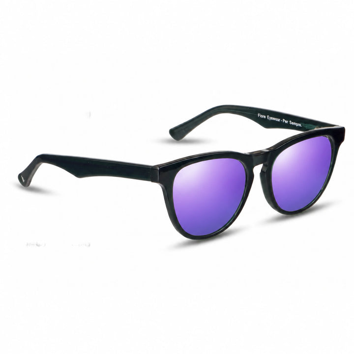 Lentes de sol Fiore 4488 Verde cristal Espejado Morado polarizado vista tres cuartos unisex #color_espejado-morado