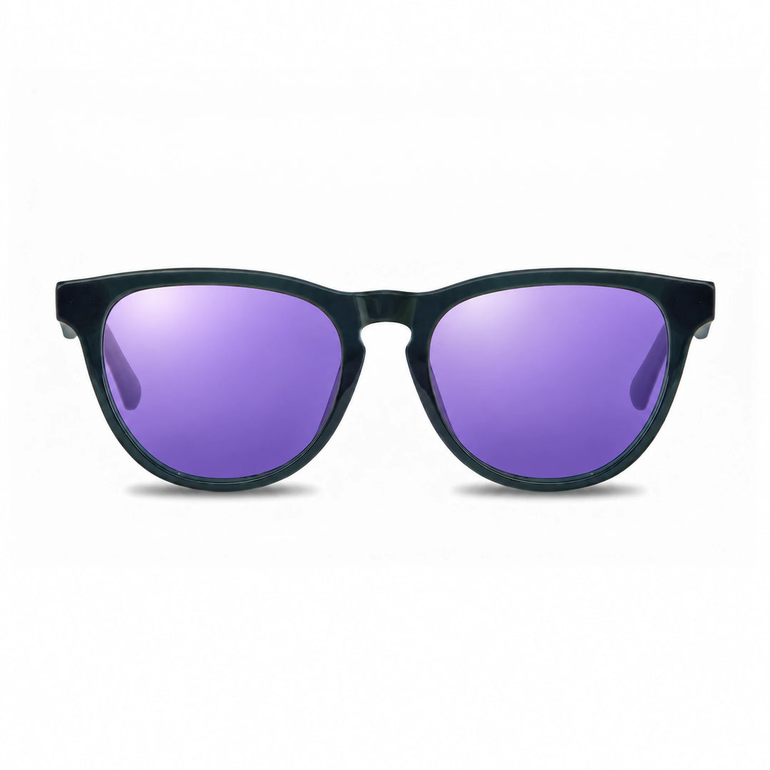 Lentes de sol Fiore 4488 Verde cristal Espejado Morado polarizado vista frontal unisex #color_espejado-morado #foto_frontal