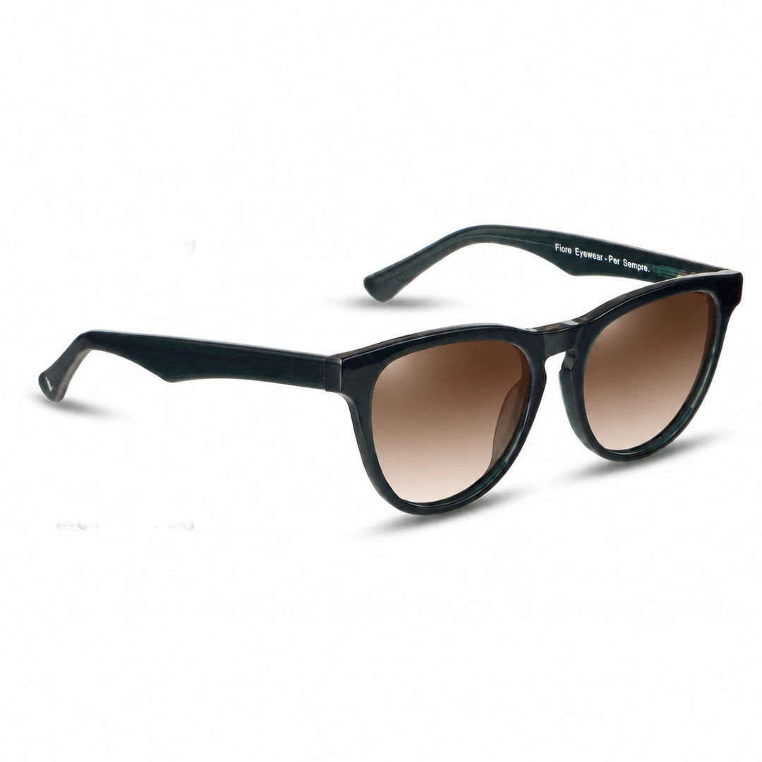 Lentes de sol Fiore 4488 Verde cristal Gradiente Cafe polarizado vista tres cuartos unisex #color_gradiente-cafe