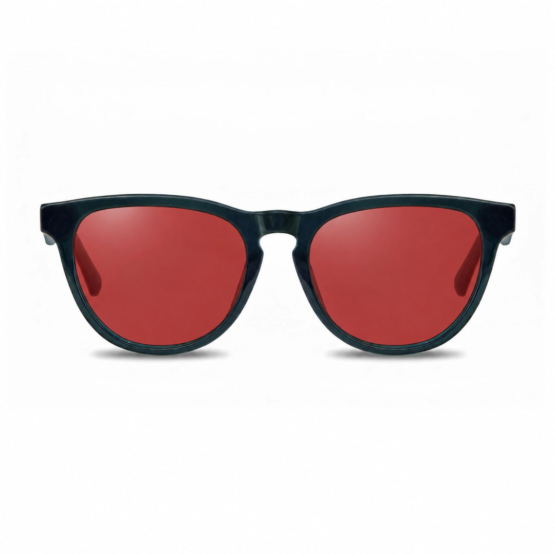 Lentes de sol Fiore 4488 Verde cristal Rojo polarizado vista frontal unisex #color_rojo #foto_frontal
