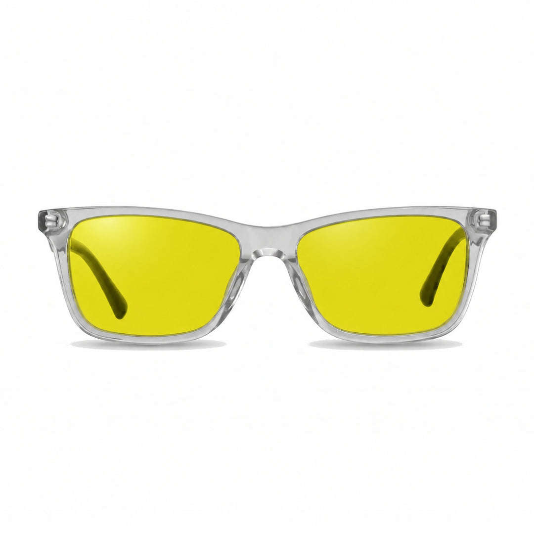 Lentes de sol Fiore 5228 Transparente cristal Amarillo polarizado vista frontal unisex #color_amarillo #foto_frontal