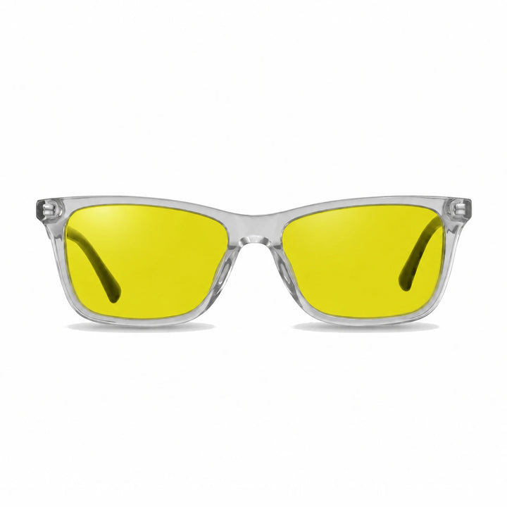 Lentes de sol Fiore 5228 Transparente cristal Amarillo polarizado vista frontal unisex #color_amarillo #foto_frontal