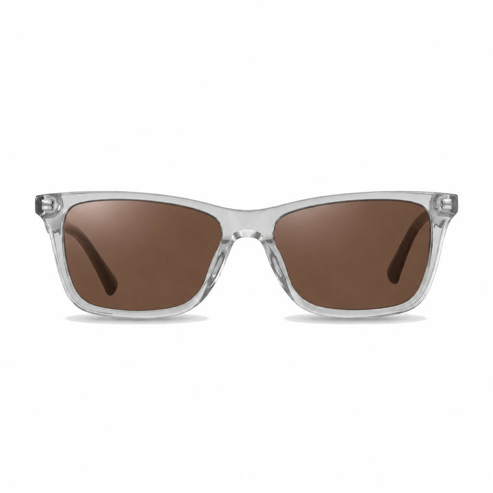 Lentes de sol Fiore 5228 Transparente cristal Cafe polarizado vista frontal unisex #color_cafe #foto_frontal