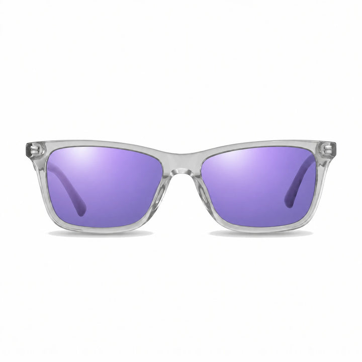 Lentes de sol Fiore 5228 Transparente cristal Espejado Morado polarizado vista frontal unisex #color_espejado-morado #foto_frontal