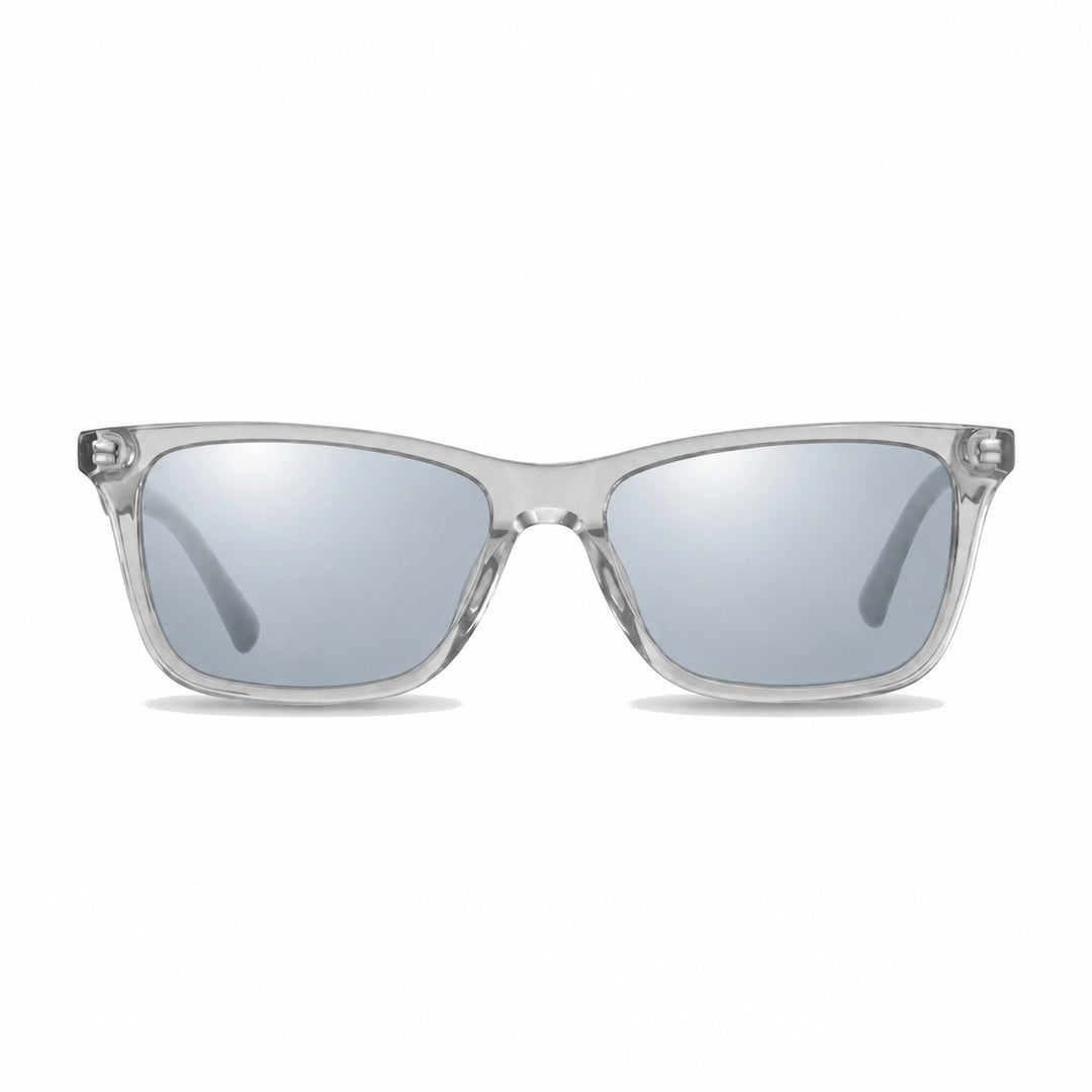 Lentes de sol Fiore 5228 Transparente cristal Espejado Silver polarizado vista frontal unisex #color_espejado-silver #foto_frontal