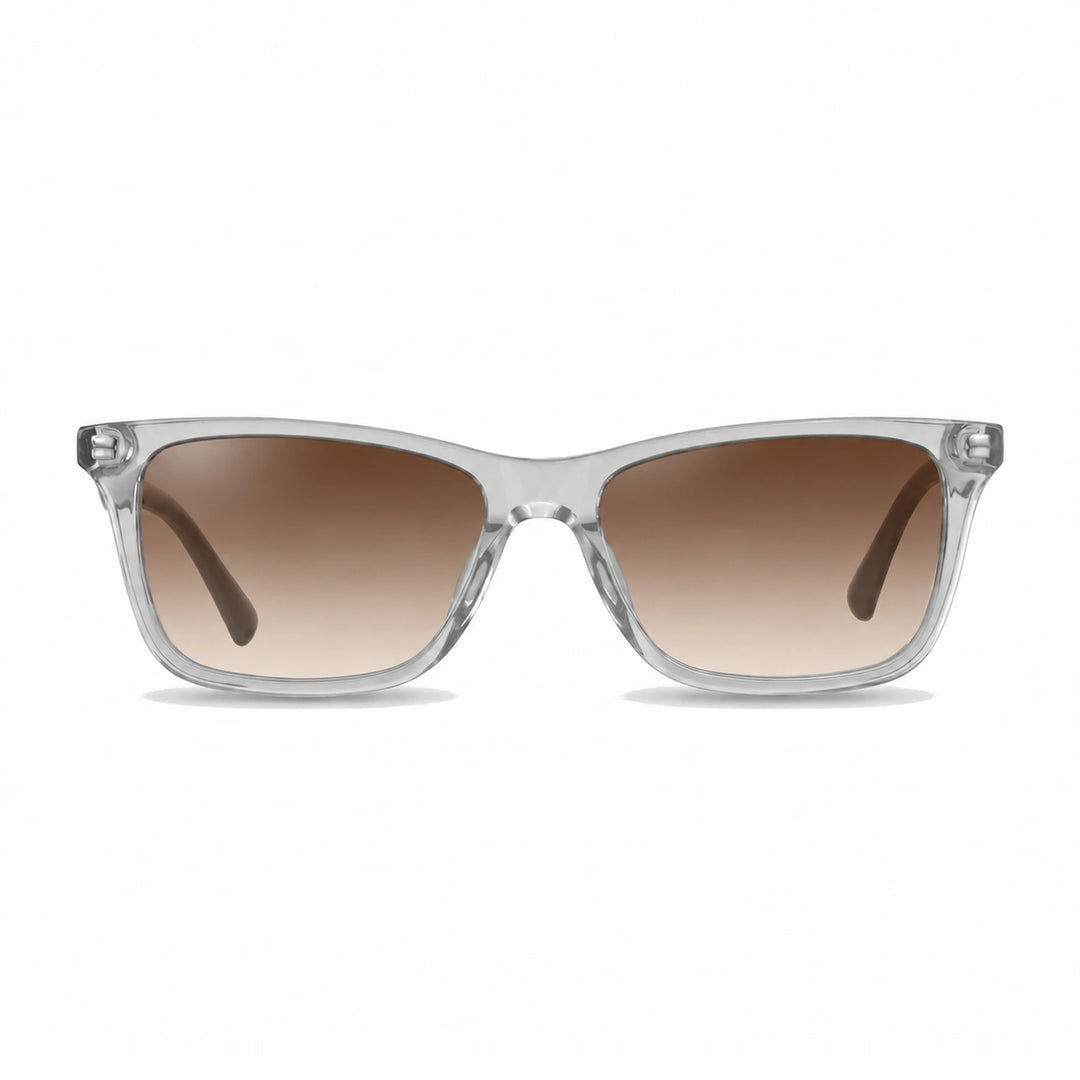 Lentes de sol Fiore 5228 Transparente cristal Gradiente Cafe polarizado vista frontal unisex #color_gradiente-cafe #foto_frontal