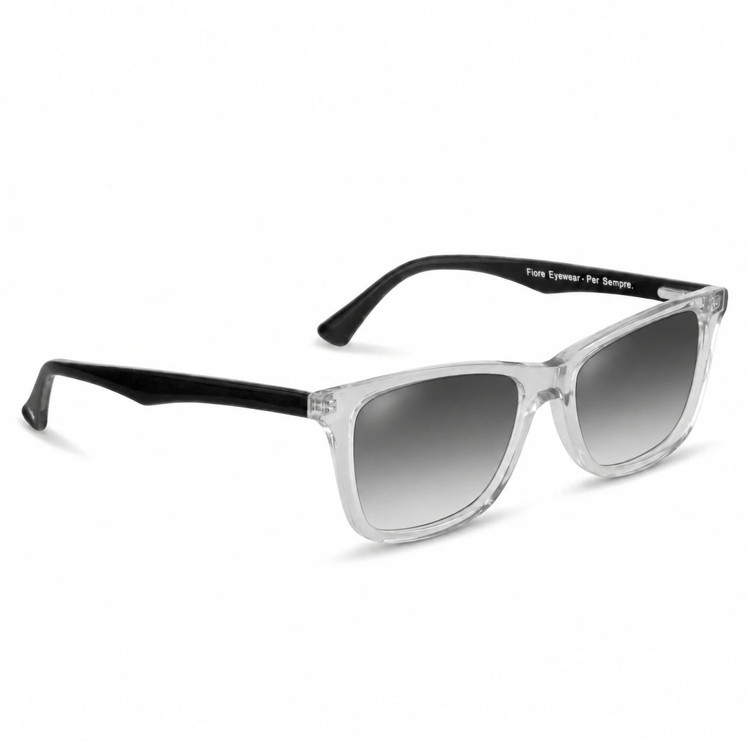 Lentes de sol Fiore 5228 Transparente cristal Gradiente Gris polarizado vista tres cuartos unisex #color_gradiente-gris