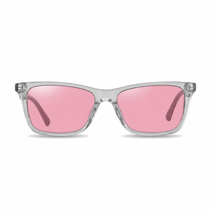 Lentes de sol Fiore 5228 Transparente cristal Rosado polarizado vista frontal unisex #color_rosado #foto_frontal