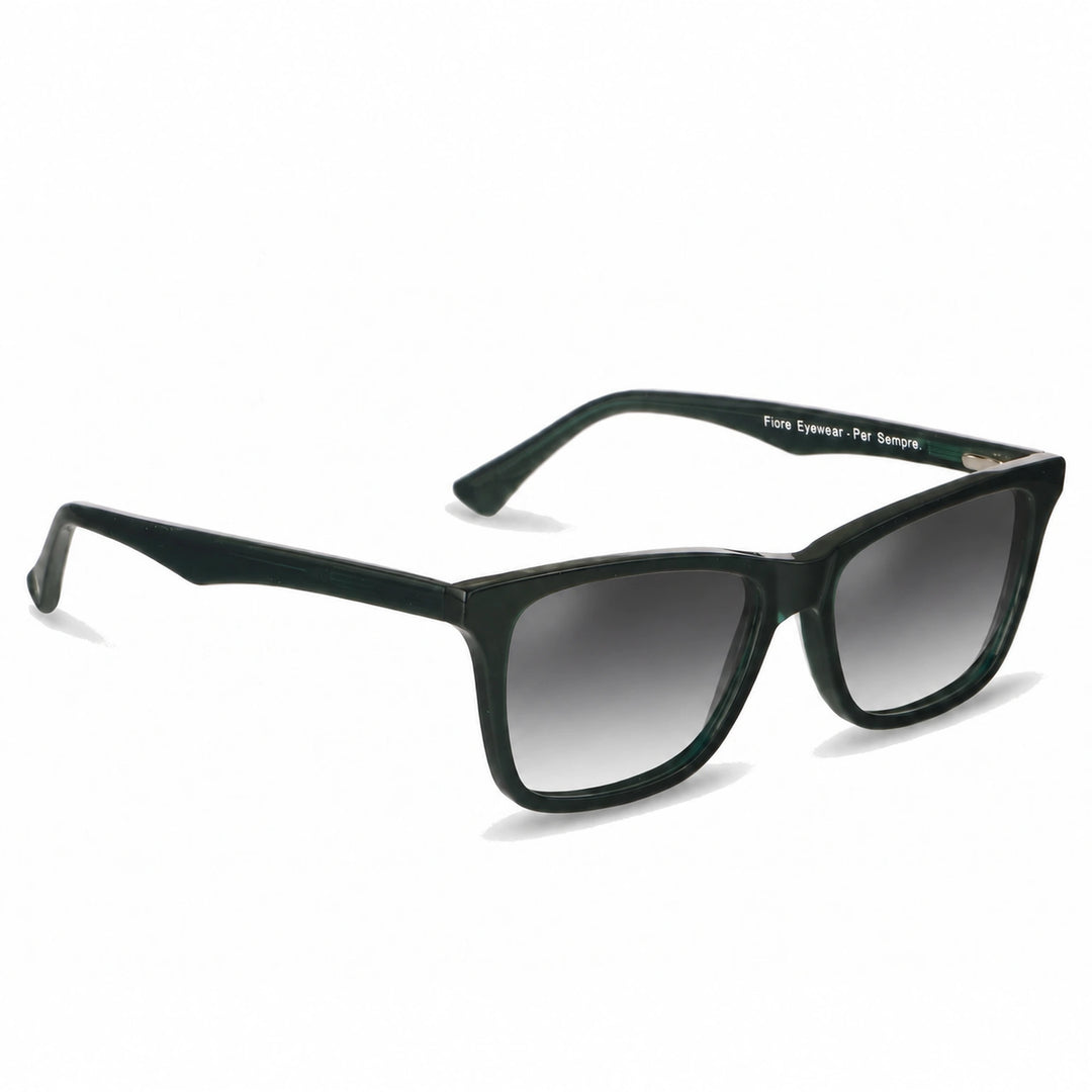 Lentes de sol Fiore 5228 Verde cristal Gradiente Gris polarizado vista tres cuartos unisex #color_gradiente-gris