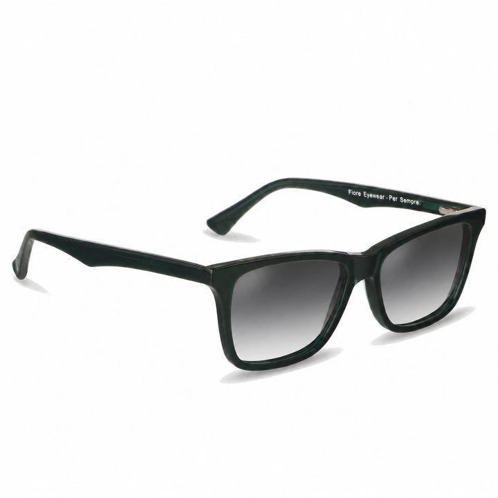 Lentes de sol Fiore 5228 Verde cristal Gradiente Gris polarizado vista tres cuartos unisex #color_gradiente-gris