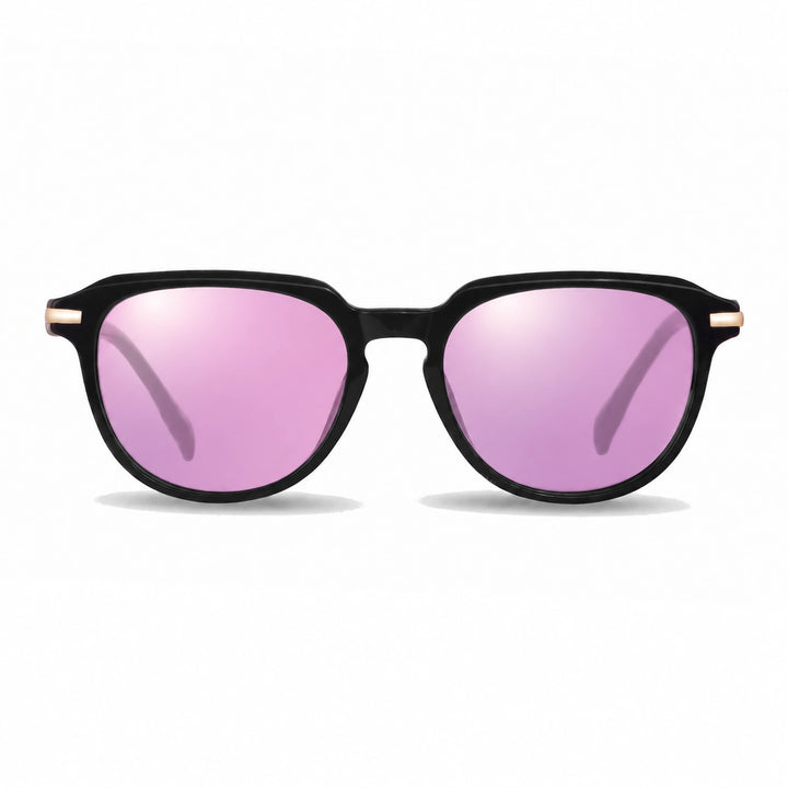 Lentes de sol Fiore 5409 Negro cristal Espejado Rosado polarizado vista frontal mujer #color_espejado-rosado #foto_frontal