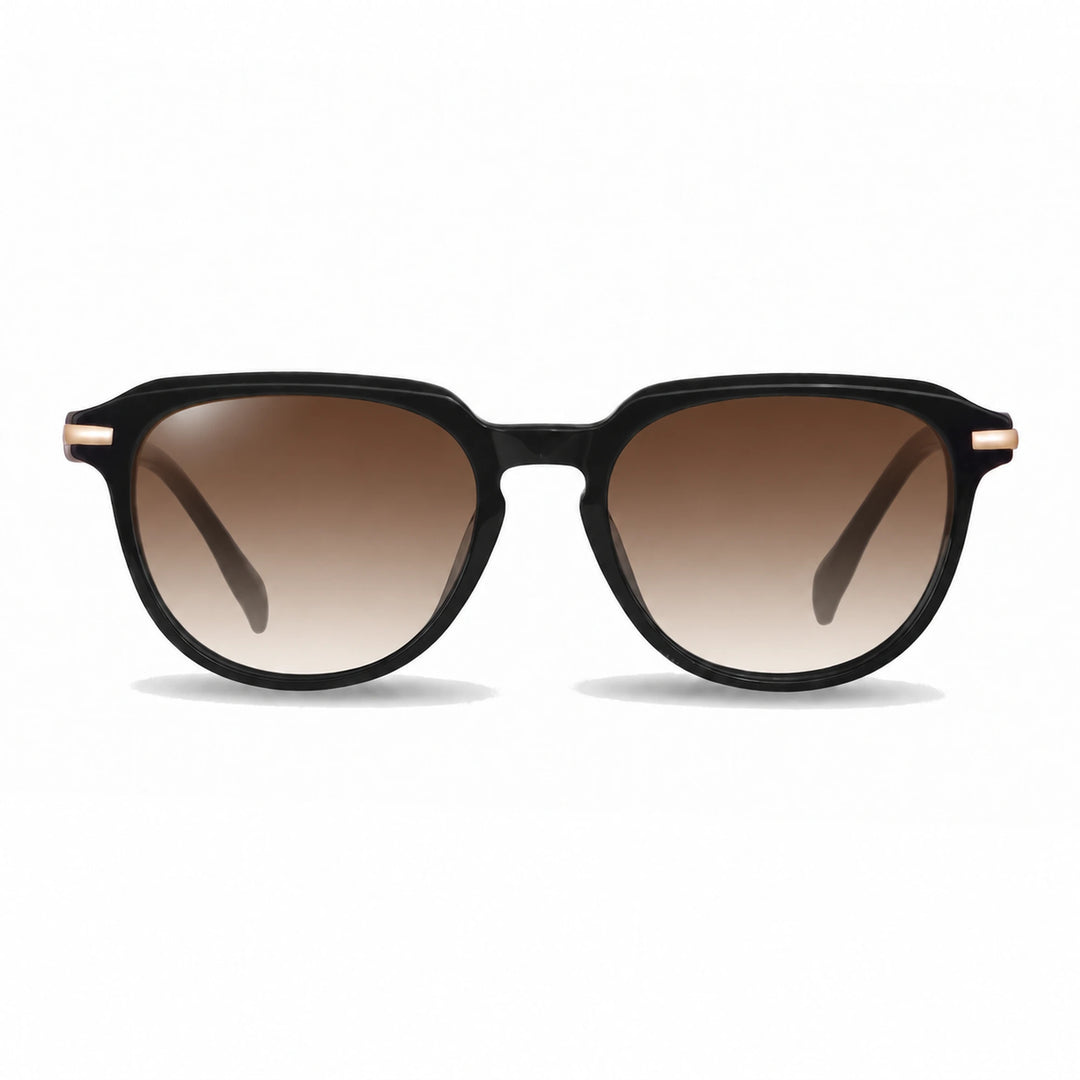 Lentes de sol Fiore 5409 Negro cristal Gradiente Cafe polarizado vista frontal mujer #color_gradiente-cafe #foto_frontal