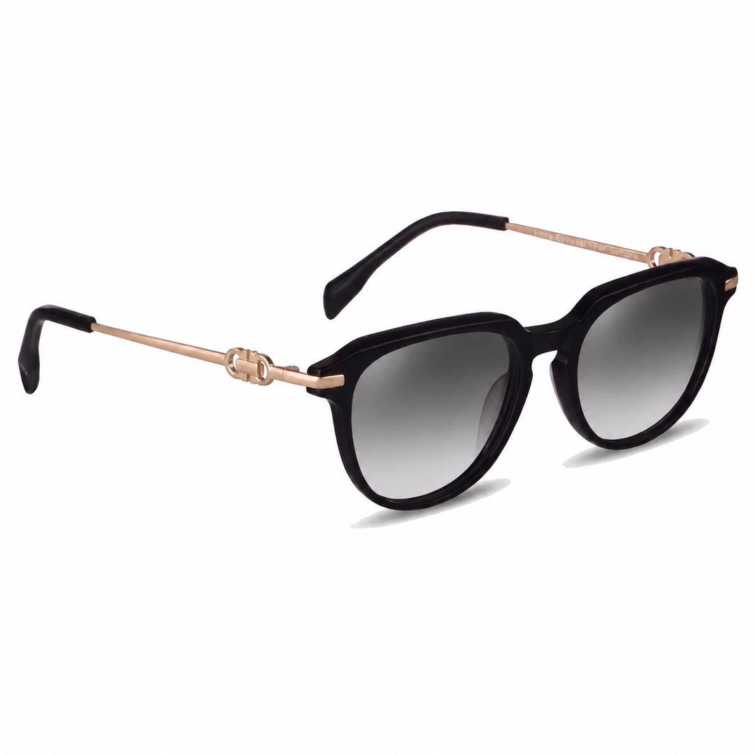 Lentes de sol Fiore 5409 Negro cristal Gradiente Gris polarizado vista tres cuartos mujer #color_gradiente-gris