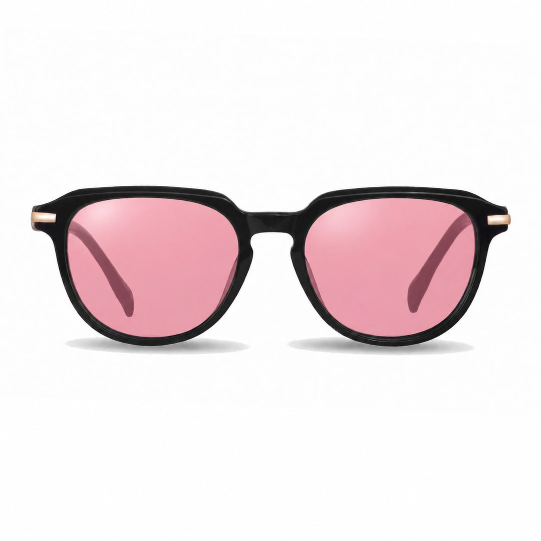 Lentes de sol Fiore 5409 Negro cristal Rosado polarizado vista frontal mujer #color_rosado #foto_frontal