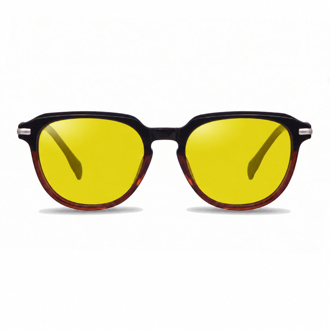 Lentes de sol Fiore 5409 Brown cristal Amarillo polarizado vista frontal mujer #color_amarillo #foto_frontal