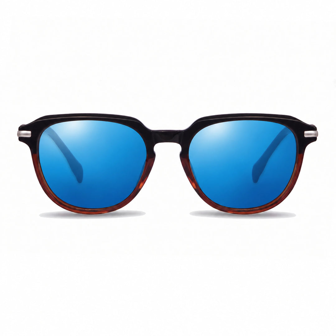 Lentes de sol Fiore 5409 Brown cristal Espejado Azul polarizado vista frontal mujer #color_espejado-azul #foto_frontal