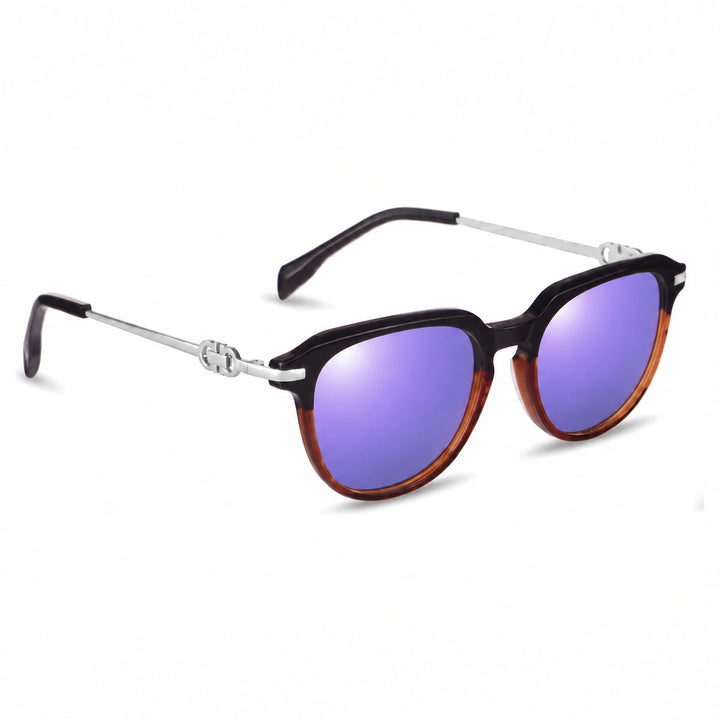 Lentes de sol Fiore 5409 Brown cristal Espejado Morado polarizado vista tres cuartos mujer #color_espejado-morado