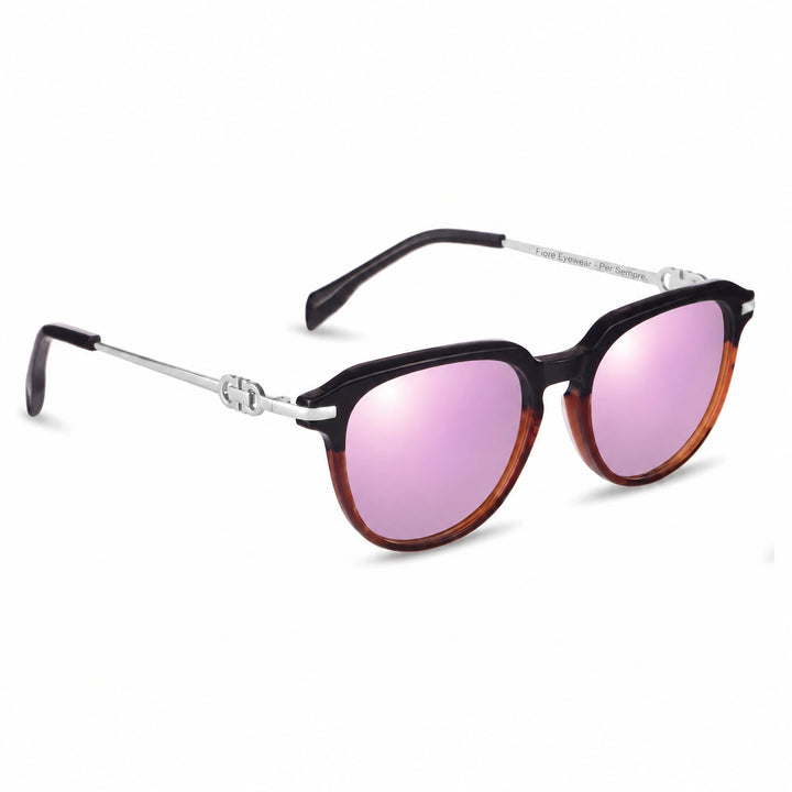 Lentes de sol Fiore 5409 Brown cristal Espejado Rosado polarizado vista tres cuartos mujer #color_espejado-rosado