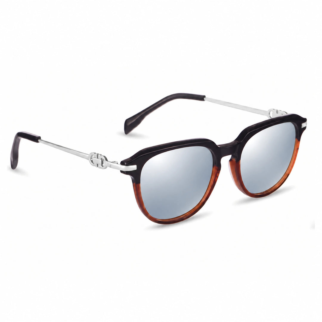 Lentes de sol Fiore 5409 Brown cristal Espejado Silver polarizado vista tres cuartos mujer #color_espejado-silver