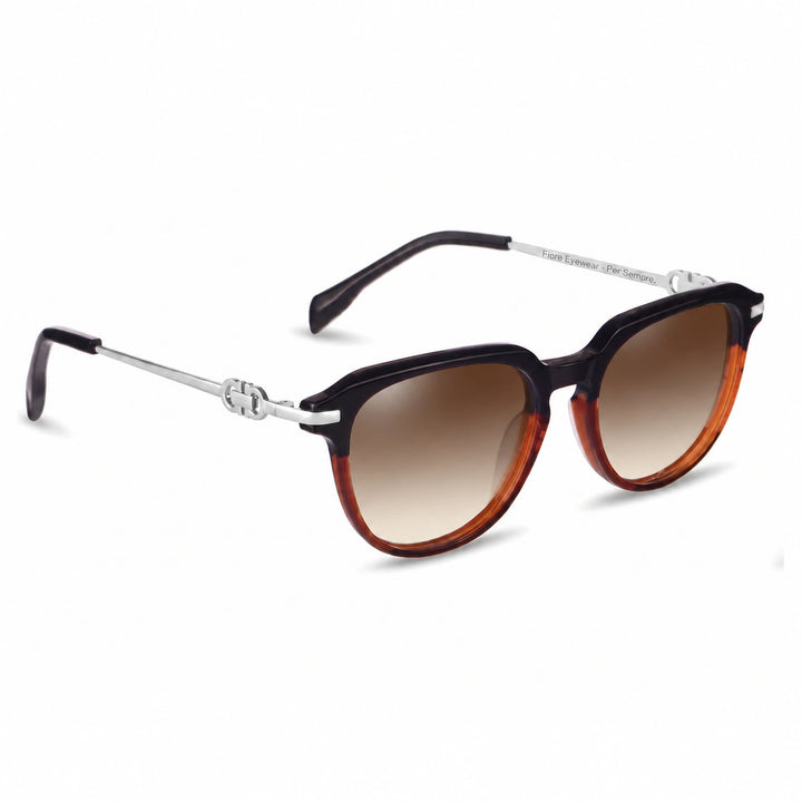 Lentes de sol Fiore 5409 Brown cristal Gradiente Cafe polarizado vista tres cuartos mujer #color_gradiente-cafe