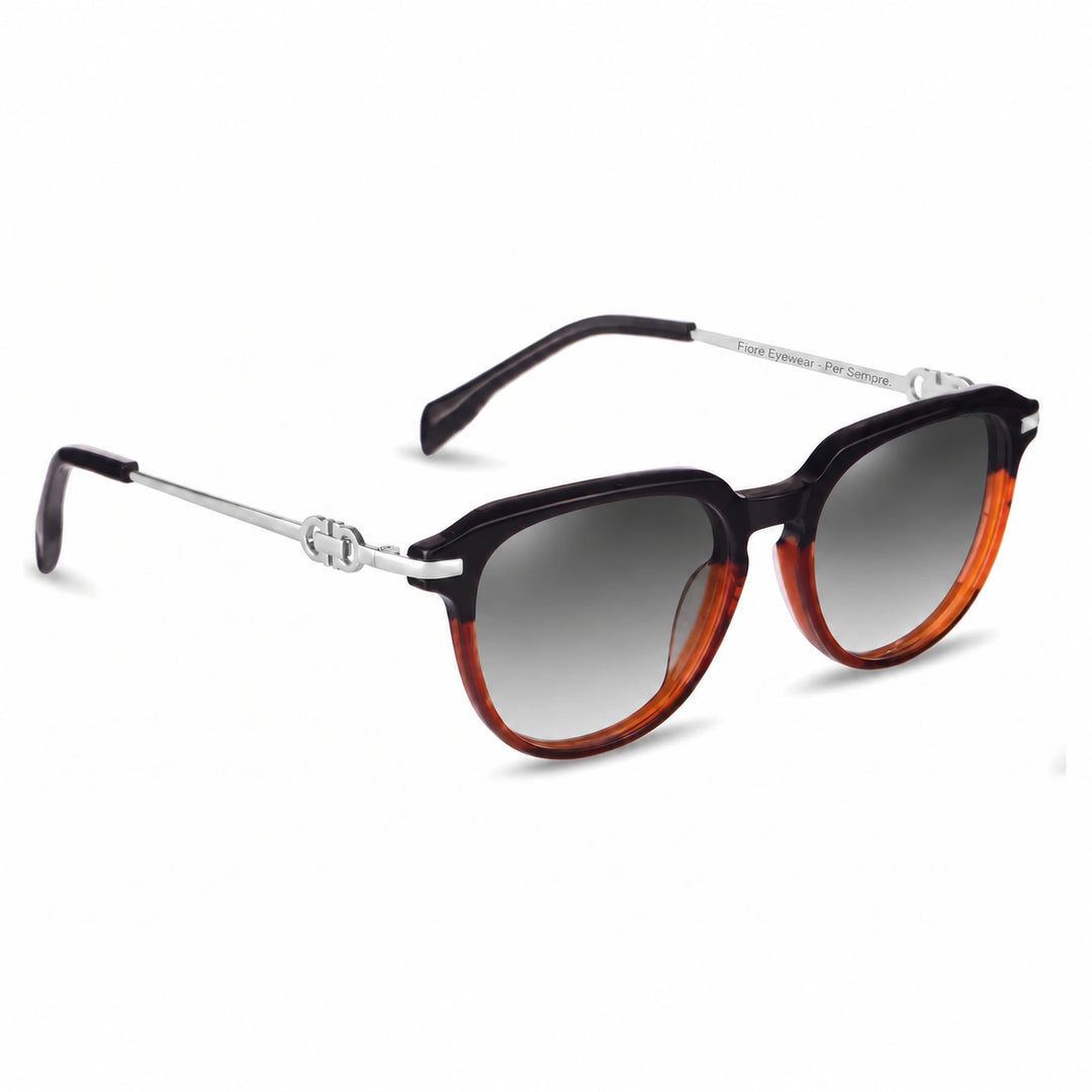 Lentes de sol Fiore 5409 Brown cristal Gradiente Gris polarizado vista tres cuartos mujer #color_gradiente-gris