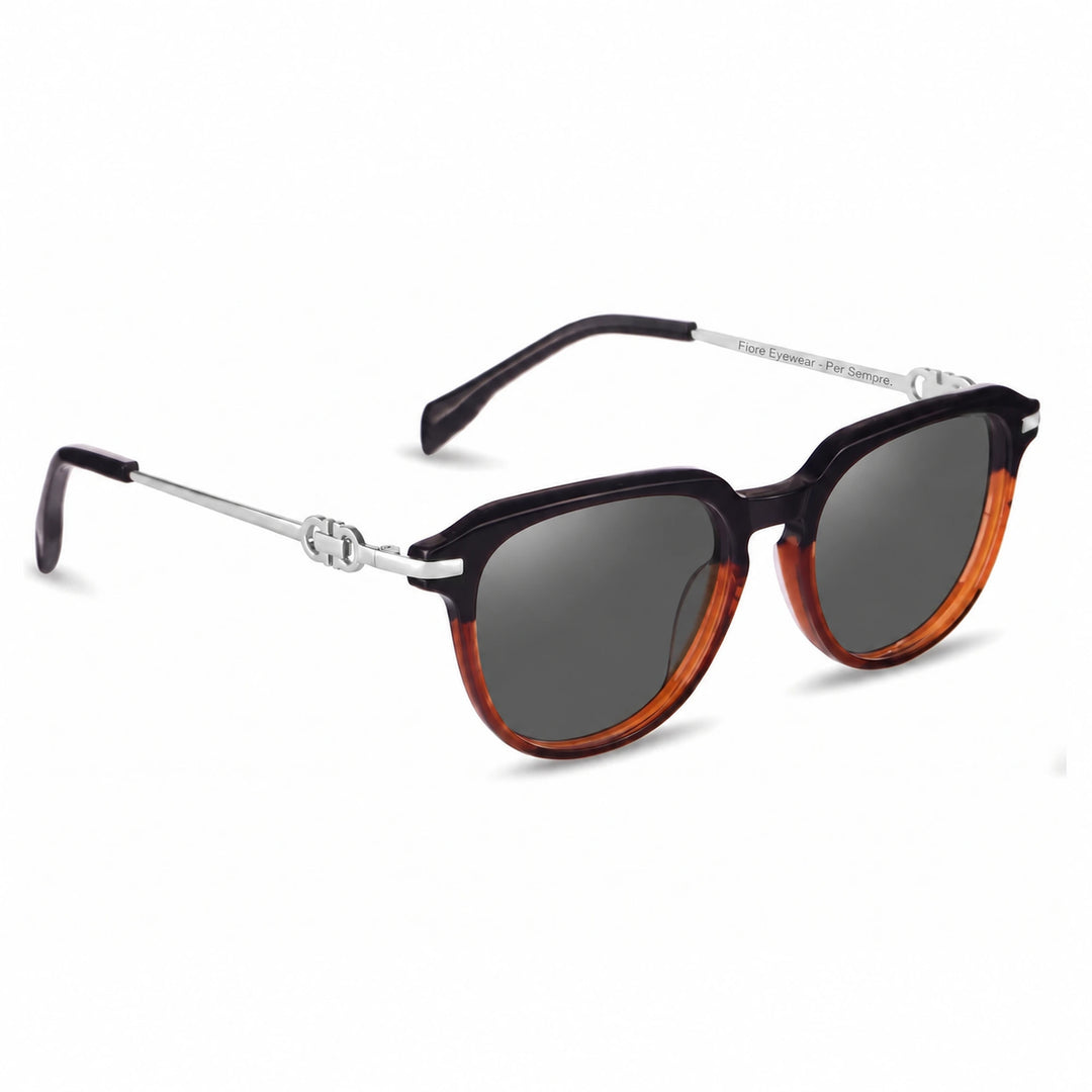 Lentes de sol Fiore 5409 Brown cristal Negro polarizado vista tres cuartos mujer #color_negro