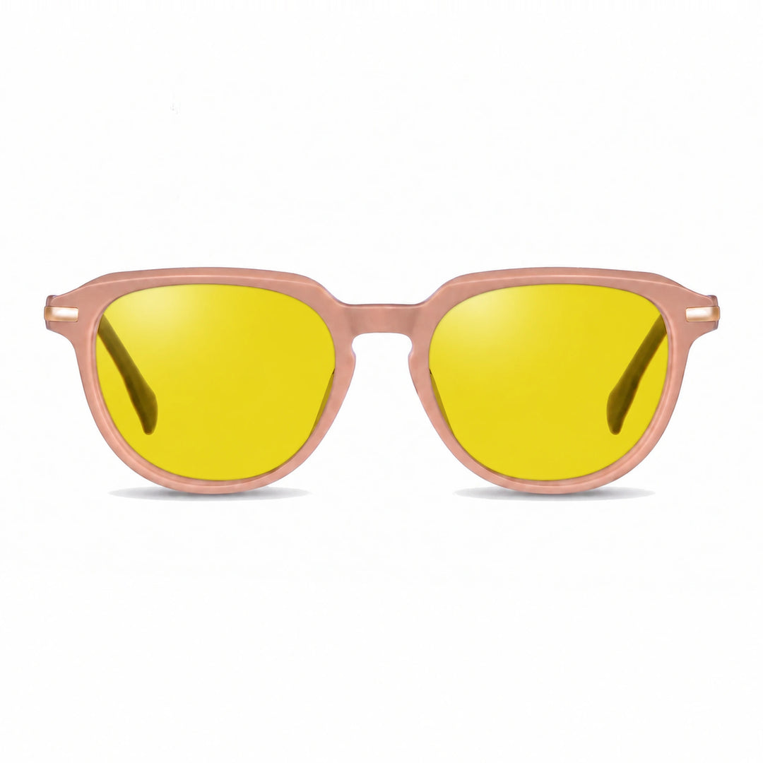 Lentes de sol Fiore 5409 Rosado cristal Amarillo polarizado vista frontal mujer #color_amarillo #foto_frontal