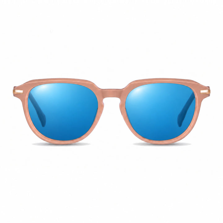 Lentes de sol Fiore 5409 Rosado cristal Espejado Azul polarizado vista frontal mujer #color_espejado-azul #foto_frontal