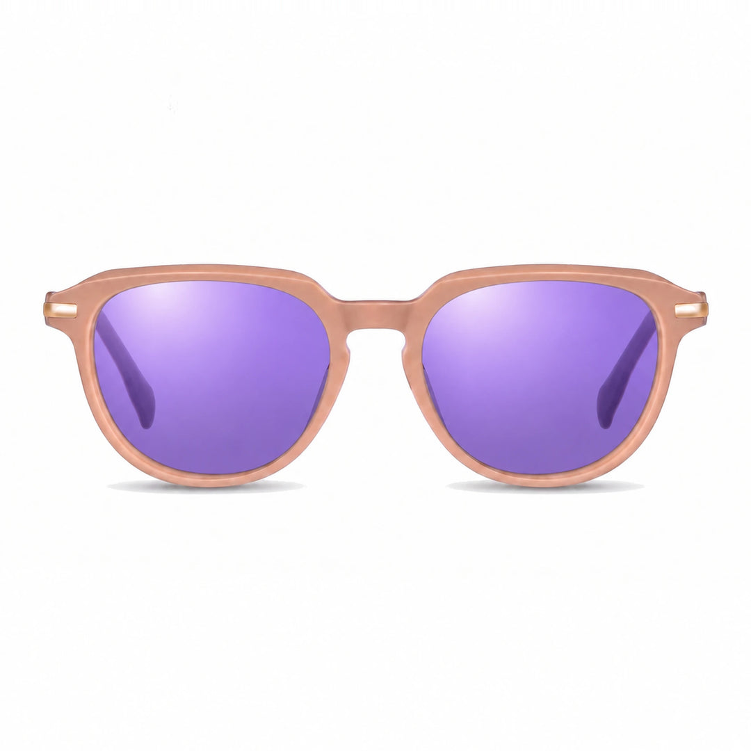 Lentes de sol Fiore 5409 Rosado cristal Espejado Morado polarizado vista frontal mujer #color_espejado-morado #foto_frontal