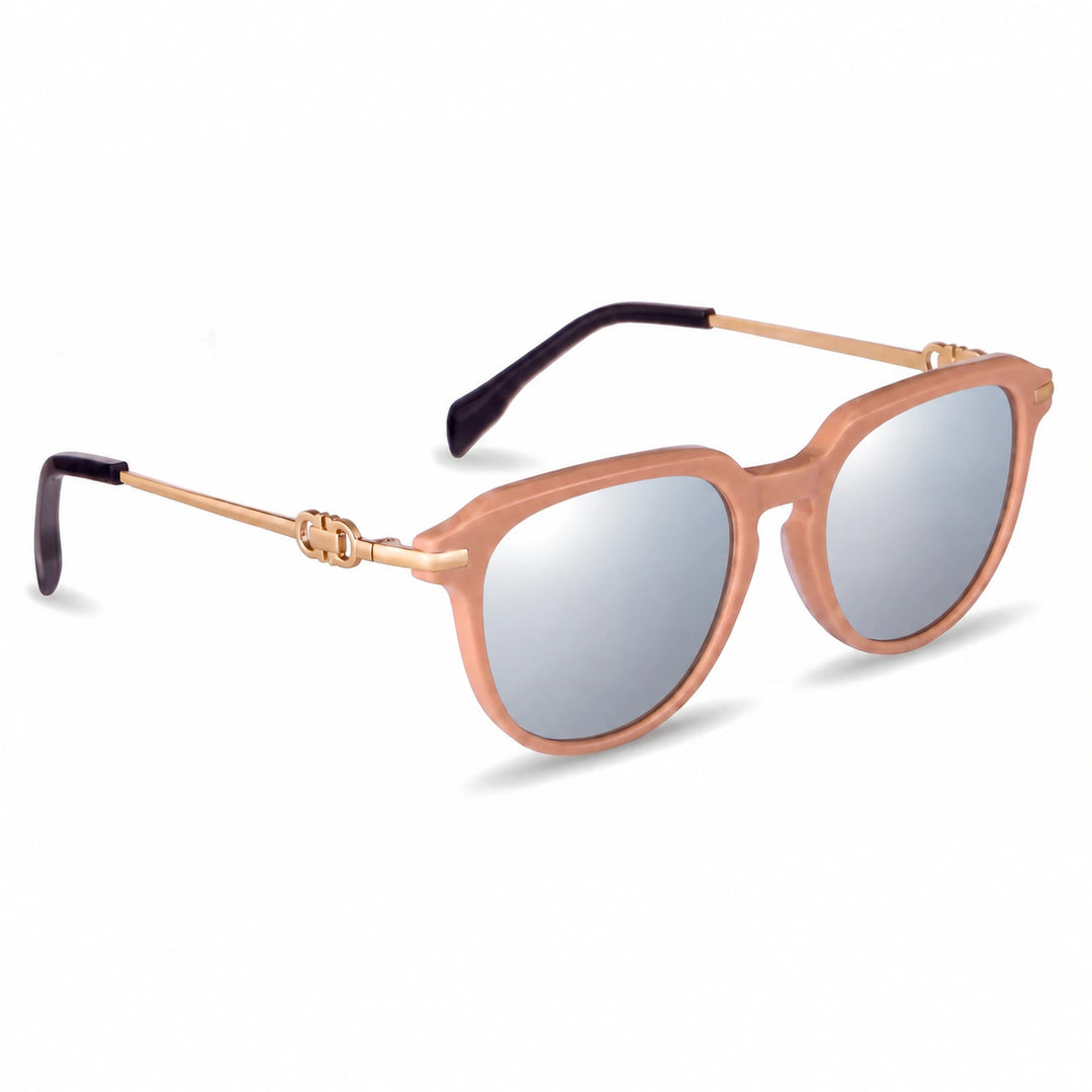 Lentes de sol Fiore 5409 Rosado cristal Espejado Silver polarizado vista tres cuartos mujer #color_espejado-silver