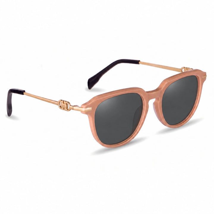 Lentes de sol Fiore 5409 Rosado cristal Negro polarizado vista tres cuartos mujer #color_negro