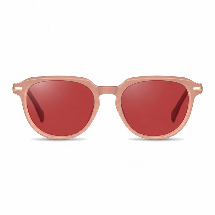 Lentes de sol Fiore 5409 Rosado cristal Rojo polarizado vista frontal mujer #color_rojo #foto_frontal